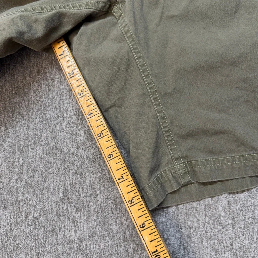 KAVU Men XL Big Eddy Shorts Olive Green Canvas Belted Hiking Outdoor Gorpcore